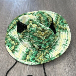 Hurley Outdoor Beach Boonie Bucket Hat Tropical Green and Black